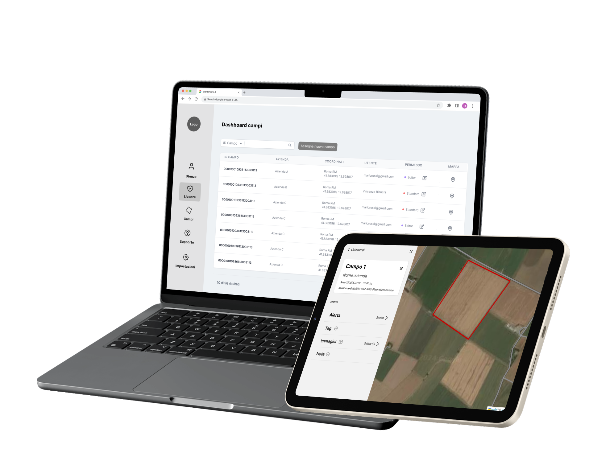Desktop and tablet view of a dual-platform environmental solution.